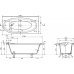 Ванна из искусственного камня Эстет Венеция 170x80, R с ножками